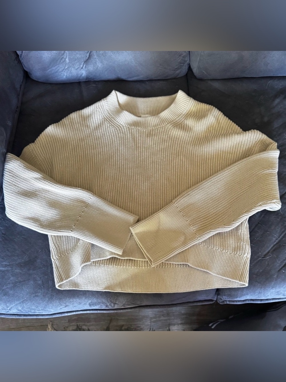 COS Ribbed Crew-Neck Knit Cropped Sweater